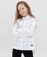 Блузка белая в клеточку Button Blue, школьная форма для девочек  фото, kupilegko.ru